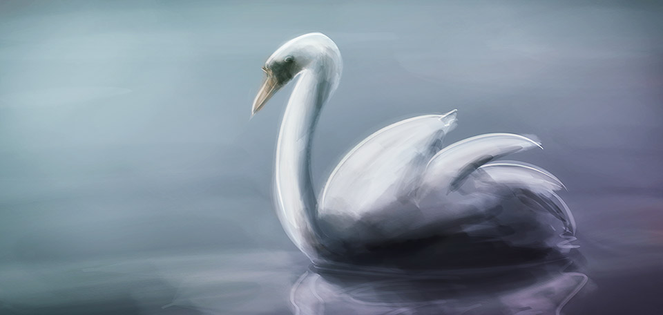 The Swan - Digital Art by Matthias Zegveld